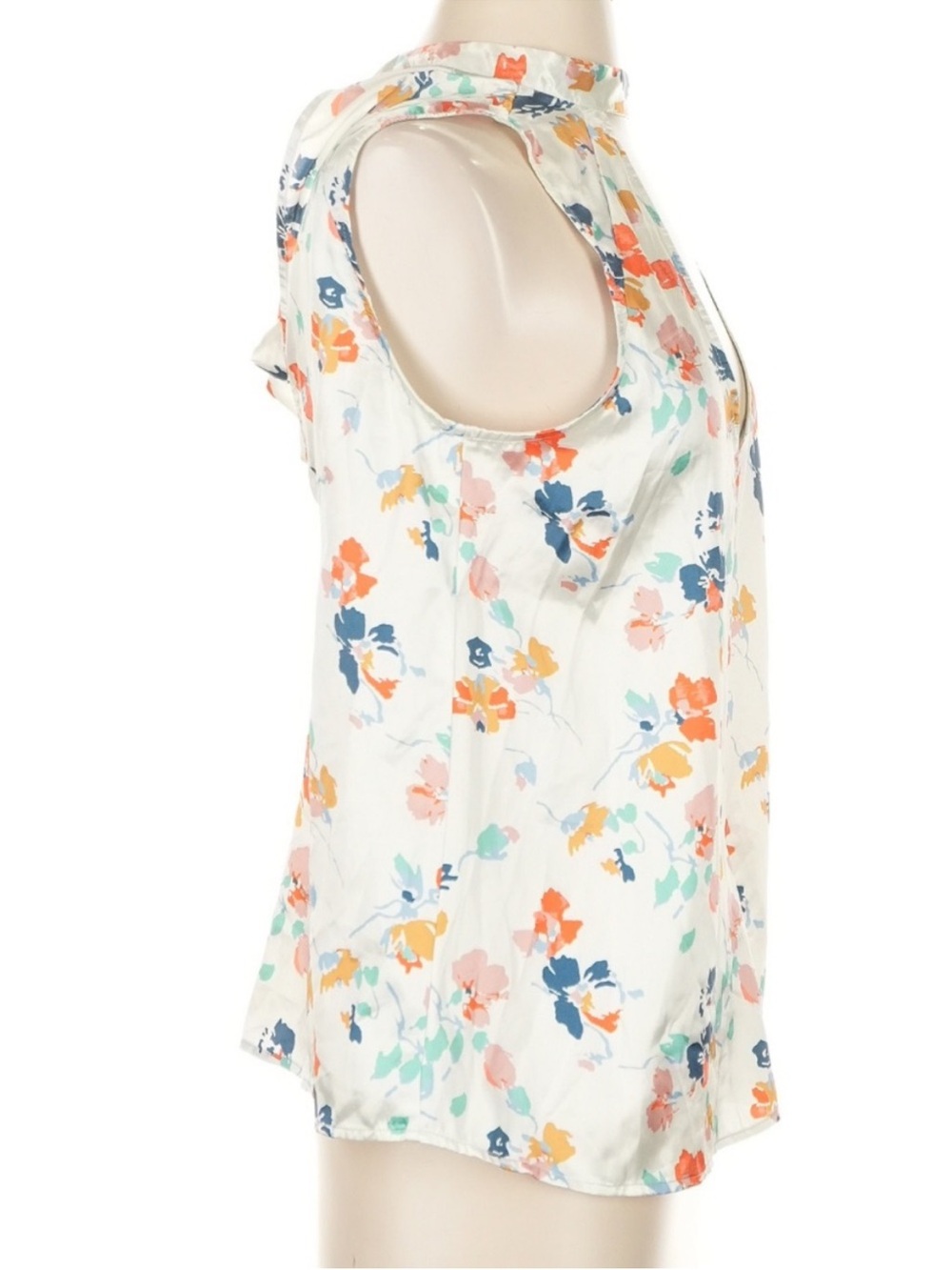 Tularosa Floral Keyhole Tie Neck Sleeveless Blouse Top Ivory XS NWT - Picture 4 of 7